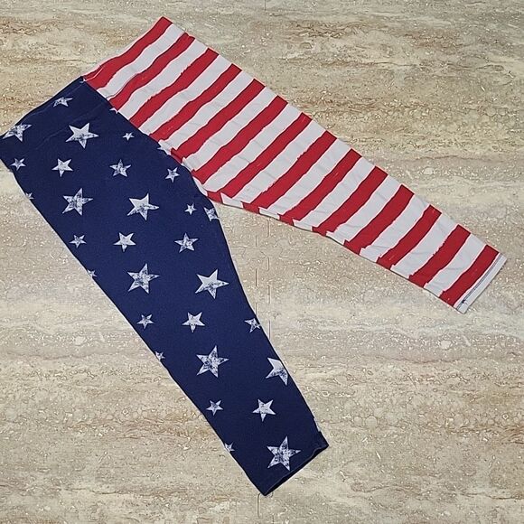 JCP WOMENS FLAG LEGGINGS SIZE LARGE - Picture 1 of 5
